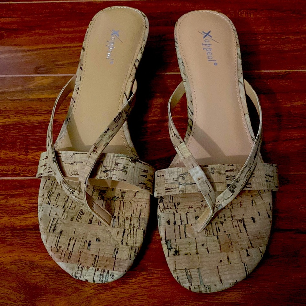 Never worn kitten heel corked dress shoes for sale!